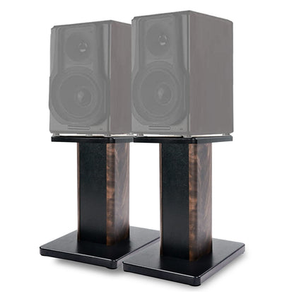 BQKOZFIN Speaker Stand 40 cm high wooden speaker stand, 2 piece set, suitable for bookshelf speakers | HiFi and home theater surround sound, enhanced audio listening experience