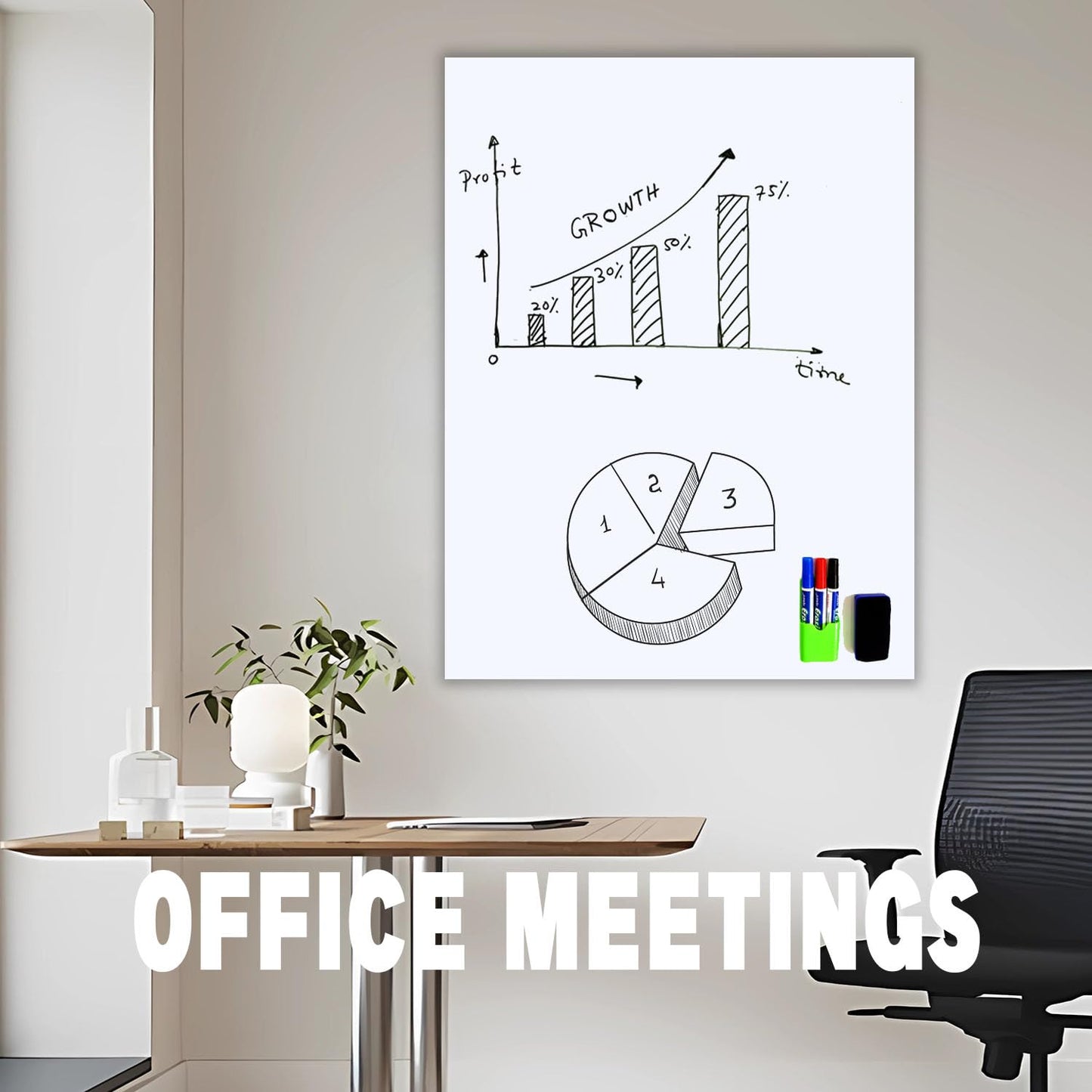 WEINIDASI Magnetic Whiteboard Film, 90x120cm Self-Adhesive Whiteboard Wall Sticker, with New Dirt-Repellent Technology, Writable and Erasable Surface, Great for Kids' Drawing, School, Office, Home