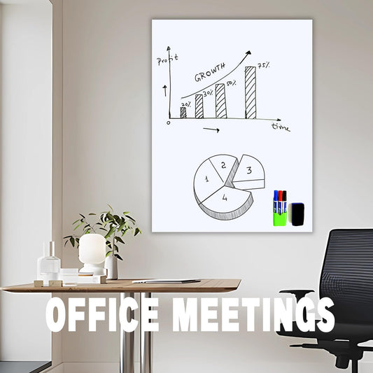 WEINIDASI Magnetic Whiteboard Film, 90x120cm Self-Adhesive Whiteboard Wall Sticker, with New Dirt-Repellent Technology, Writable and Erasable Surface, Great for Kids' Drawing, School, Office, Home