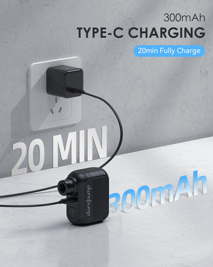 dwndpump Mini Bike Pump, 100 PSI Electric Bike Air Pump, Portable Battery Bike Pump for all valves, Small Bike Mini Pumps for road bikes, with Presta and Schrader Valve (no pressure gauge)