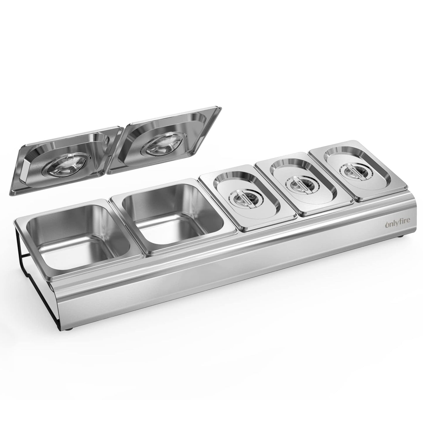 Fire-resistant pizza ingredient container, stainless steel container with lid, side dish container for catering & kitchen, catering container, pizza accessories