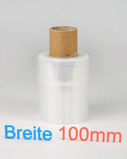 40 rolls of mini packaging film with 1 dispenser, thickness 23my 100mm × 150m stretch film, transparent