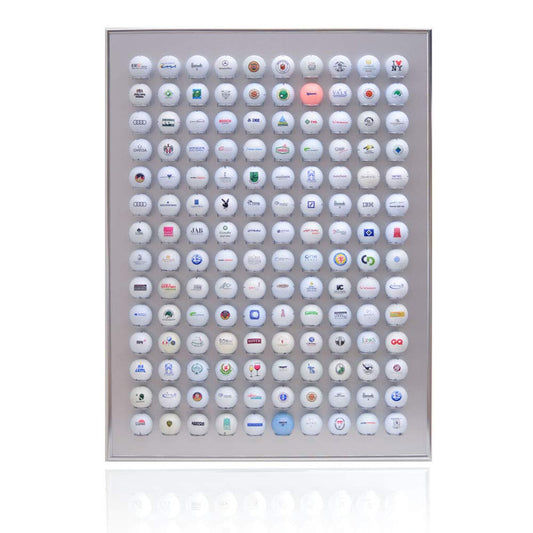 KNIX Premium golf ball display case made of aluminum for 140 golf balls - showcase, golf shelf vitrine display for passionate golfers