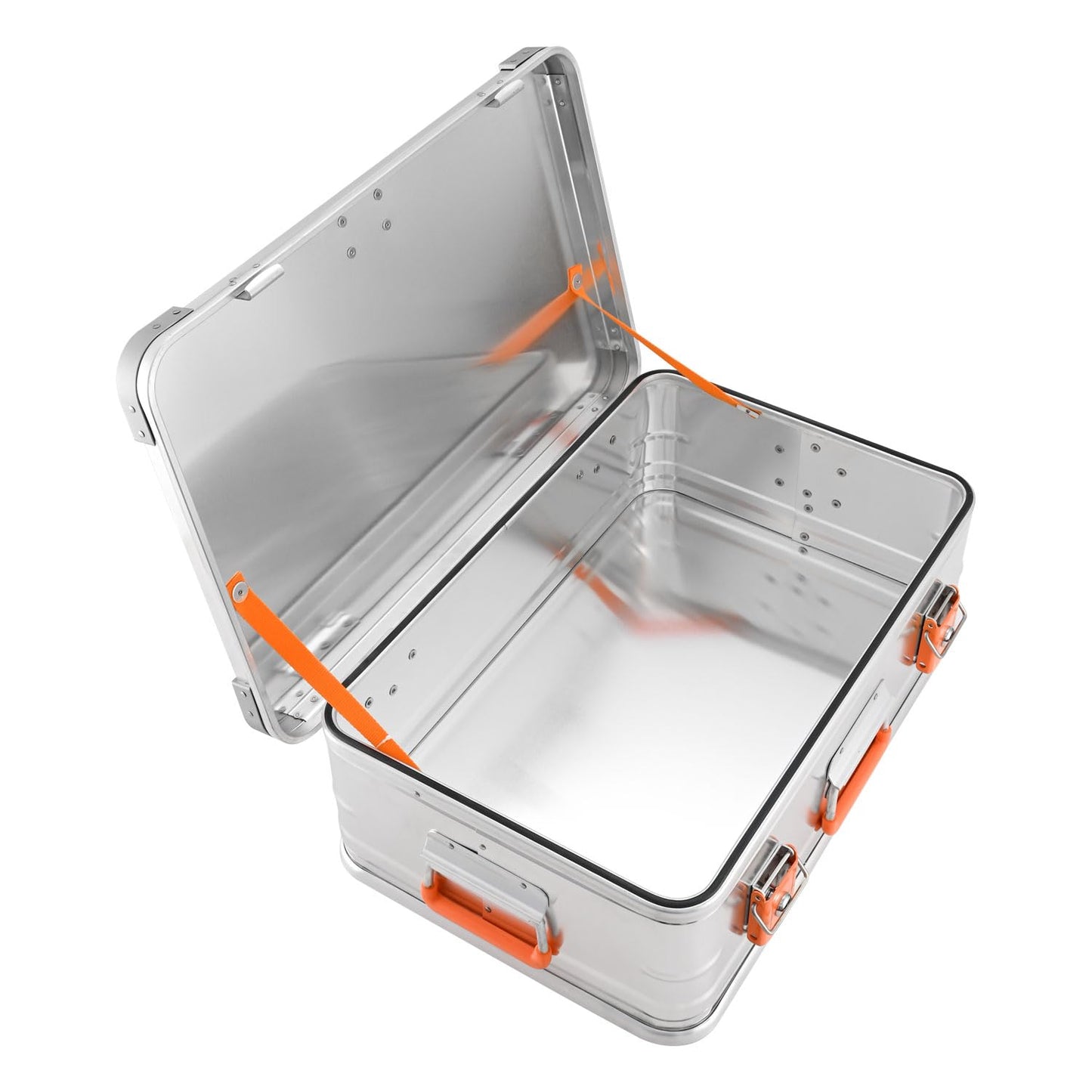 Aluminum box Aluminum case lockable E39 - Premium aluminum storage box 39 liters - Lid with aluminum die-cast stacking corners and rubber seal - including locks