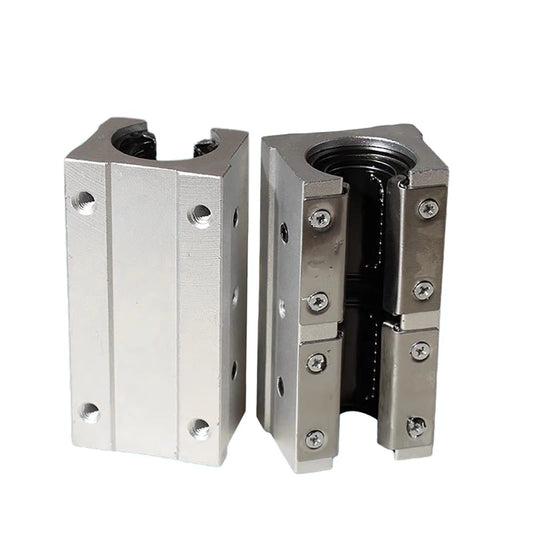 Coavoo 2 pieces SBR12LUU 12mm linear ball bearing slide block Open slide block bearing blocks for SBR12 linear motion shaft guides slide rails as CNC router parts