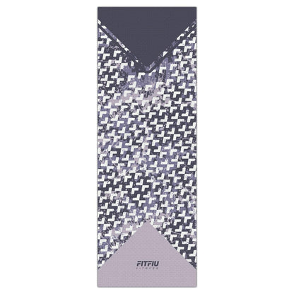 Fitfiu Fitness KITWELL-601-6-Pack Yoga and Pilates accessories in Purple with mat, ring, block, foot massager, massage stick, and yoga strap. Unique geometric design.