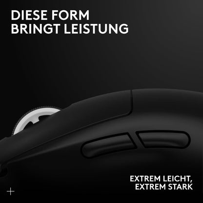 Logitech G PRO X SUPERLIGHT 2 wireless gaming mouse, Western Europe packaging, 60g pro-grade mouse with 5 programmable buttons, 44K DPI sensor, 8,000 Hz signal rate, USB-C charging for PC/Mac - Black