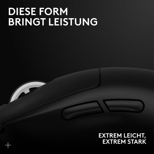 Logitech G PRO X SUPERLIGHT 2 wireless gaming mouse, Western Europe packaging, 60g pro-grade mouse with 5 programmable buttons, 44K DPI sensor, 8,000 Hz signal rate, USB-C charging for PC/Mac - Black