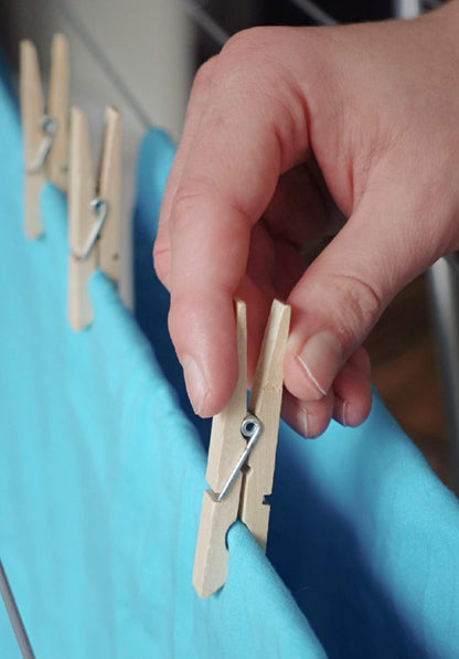 200 x large wooden clothes pegs ByBueren | Wooden pegs made from sustainable untreated birch wood | Wooden clothes pegs also suitable for crafting