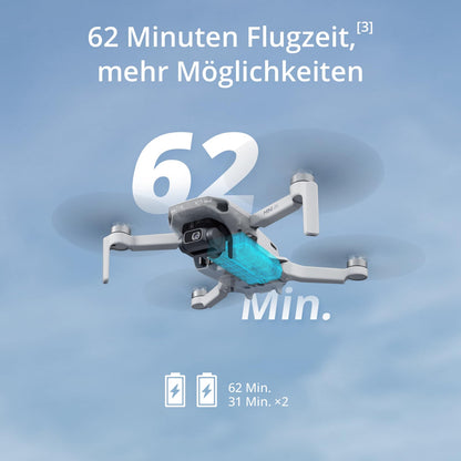 DJI Mini 4K Combo with 2 batteries, 4K UHD camera drone for adults, < 249 g, 3-axis gimbal stabilization, 10 km video transmission, auto return, 2 batteries for 62 min flight time, QuickShots