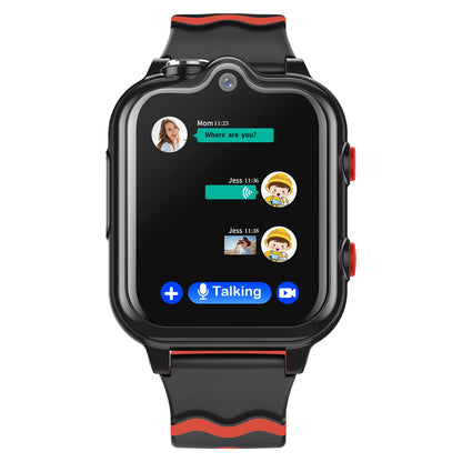 Kids smartwatch with GPS and phone, 4G WiFi, video call, SOS, 2 cameras, waterproof, SMS, alarm, stopwatch, class mode, reject unknown call, music/video player. Perfect gift for boys and girls.