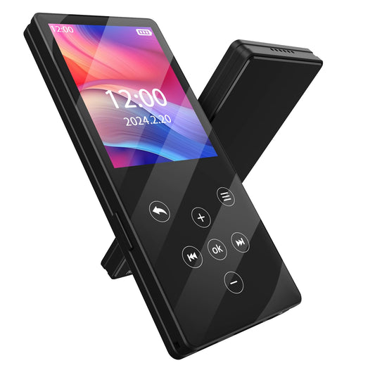 Gueray MP3 Player Bluetooth 64GB with speaker and headphones suitable for audiobooks FM Radio Recorder Alarm Video E-Book Pictures TF Card up to 128GB.