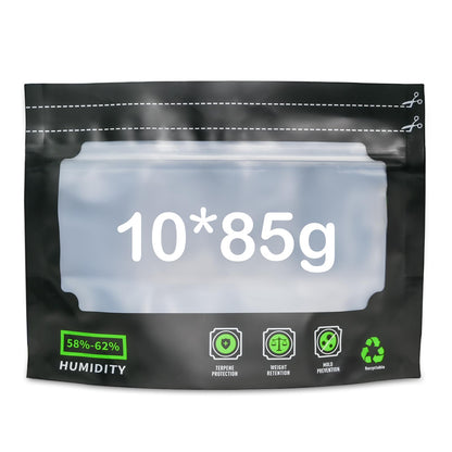 10x 85g reusable storage bags, airtight storage bags with odor control + UV protection, 25X20CM bags with integrated moisture control (58-62%)