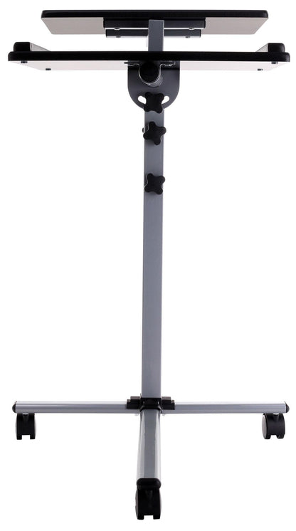 Pronomic PT-2 projector cart, media trolley for video, slide, overhead projectors, laptop table (height-adjustable, shelves) black