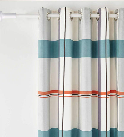 WHITNEY 92 cm-430 cm Extra Long Curtain Rod, No Drill Required Extendable Stainless Steel Curtain Rod for large windows, shower room, cabinets, White-1