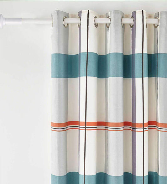 WHITNEY 92 cm-430 cm Extra Long Curtain Rod, No Drilling Required Extendable Stainless Steel Curtain Rod for large windows, shower room, cabinets, White-1