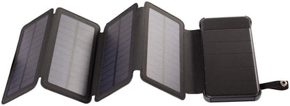 revolt solar bank: solar power bank, foldable solar panel, LED lamp, 8,000 mAh, 2.1 A, 5W (portable solar panel, USB solar panel, phone charging station)