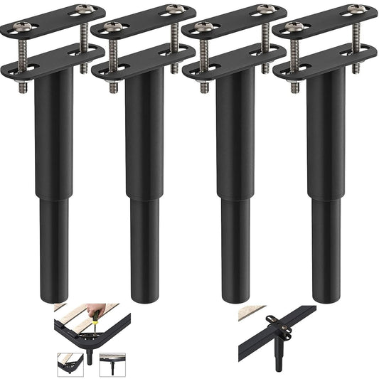 YELIKIT Bed Feet Adjustable Bed Legs, 4PCS Adjustable Bed Legs Black Feet for Furniture Thickening Steel Cabinet Feet 18-33cm Furniture Support Legs for Furniture DIY Cabinet Table Sofa Bed