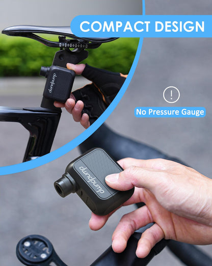 dwndpump Mini Bike Pump, 100 PSI Electric Bike Air Pump, Portable Battery Bike Pump for all valves, Small Bike Mini Pumps for road bikes, with Presta and Schrader Valve (no pressure gauge)