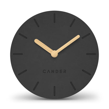 Cander Berlin MNU 2612 S tabletop clock silent without ticking 12 cm analog battery operated vintage modern grey MDF