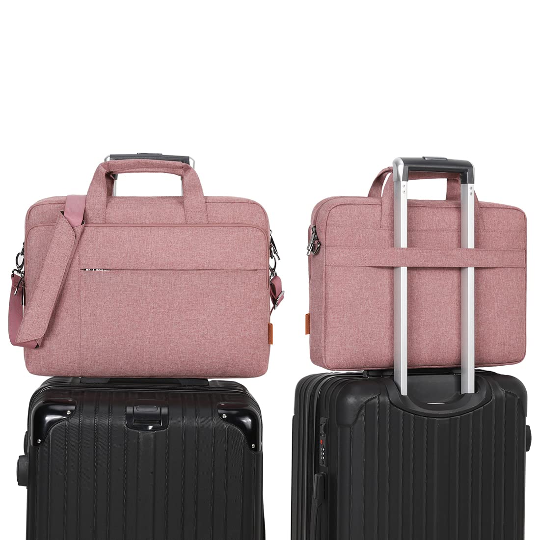 DOMISO 17 inch Laptop Bag Briefcase Shoulder Bag Business Waterproof Notebook Bag for 17-17.3" Notebook/Dell Inspiron/Lenovo IdeaPad/HP Envy/MSI GS73VR Stealth Pro/ASUS ROG, Pink