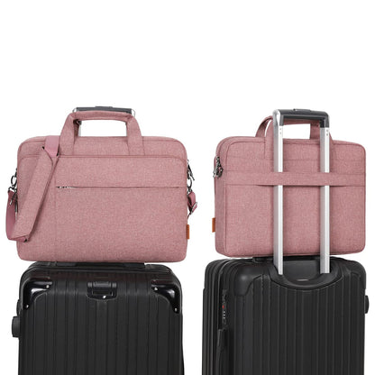 DOMISO 17 inch Laptop Bag Briefcase Shoulder Bag Business Waterproof Notebook Bag for 17-17.3" Notebook/Dell Inspiron/Lenovo IdeaPad/HP Envy/MSI GS73VR Stealth Pro/ASUS ROG, Pink