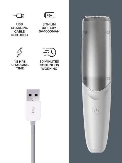 Children's hair clipper. Silent wireless hair trimmer 48dB, Waterproof IPx7. Hair clipper for kids with ceramic blade for sensitive skin and USB charging cable.
