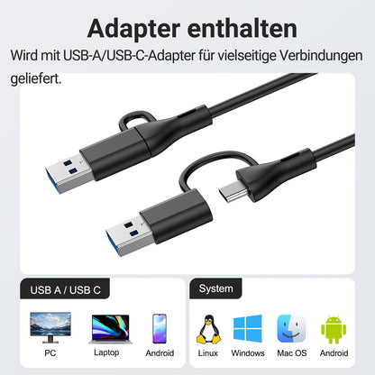 INGA USB speakers for computer monitor and laptop, clip-on desktop soundbar, USB/C-PC speakers, suitable for desktop, laptop, and Mac (Black).