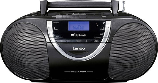 Lenco SCD 6900 Portable DAB+ Radio - Bluetooth - FM Radio - Boombox with CD/MP3 player - Cassette deck - USB input - AUX In - 3.5mm headphone jack - Black, regular