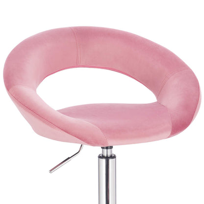 WOLTU BS100rs 1x work stool office stool swivel stool desk chair office chair cosmetic stool with wheels height adjustable, velvet, pink