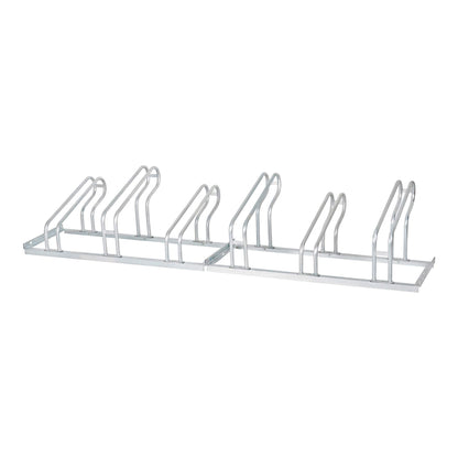 BULL bike stand, for 6 bikes, hot-dip galvanized steel construction, hoop rack, suitable for mountain bikes, for row connection and floor mounting, tire width up to 5.5 cm