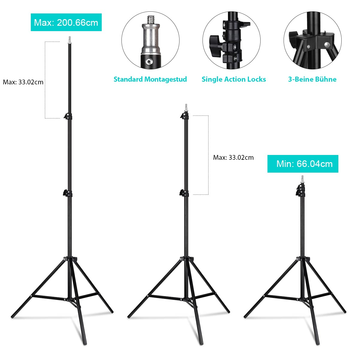 GEEKOTO Softbox Set Photo Studio 50 x 70cm, Continuous Light Studio Lighting Set with 2 Softbox Lamps E27 85W 5500K, 2m Fully Adjustable Light Stands for Studio Portraits, Product Photography, Fashion Photos, etc.