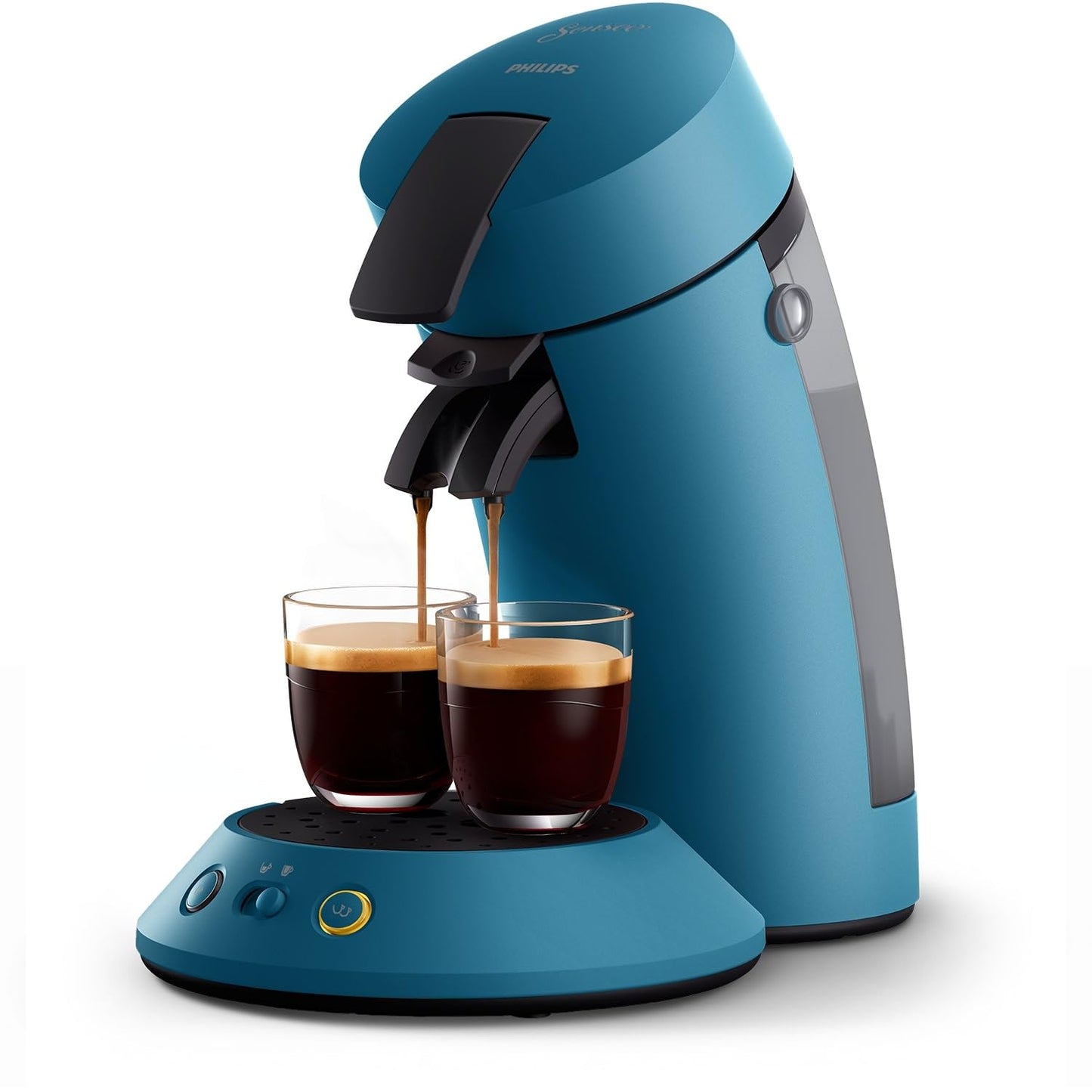 Philips Senseo Original Plus Coffee Pod Machine, Coffee Strength Selection, Coffee Boost Technology, Recycled Plastic, Peacock Blue (CSA210/00)