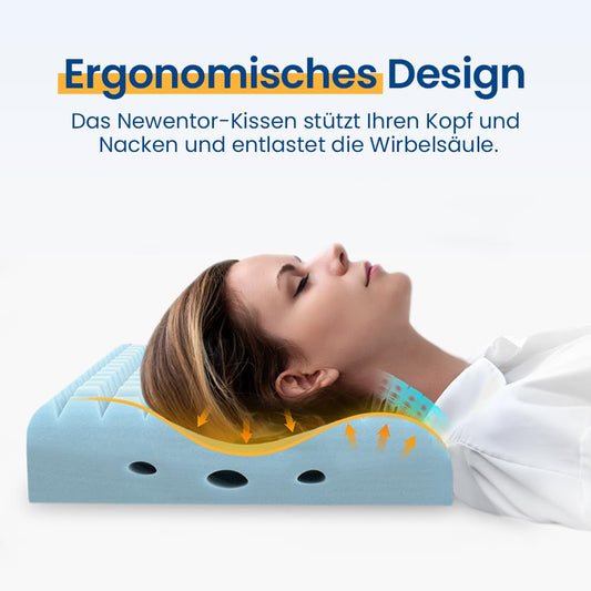 Newentor® Adjustable Memory Foam Pillow - Orthopedic Neck Support Pillow - Ergonomic Pillow - Neck Pillow for all Sleeping Positions with Washable Cover