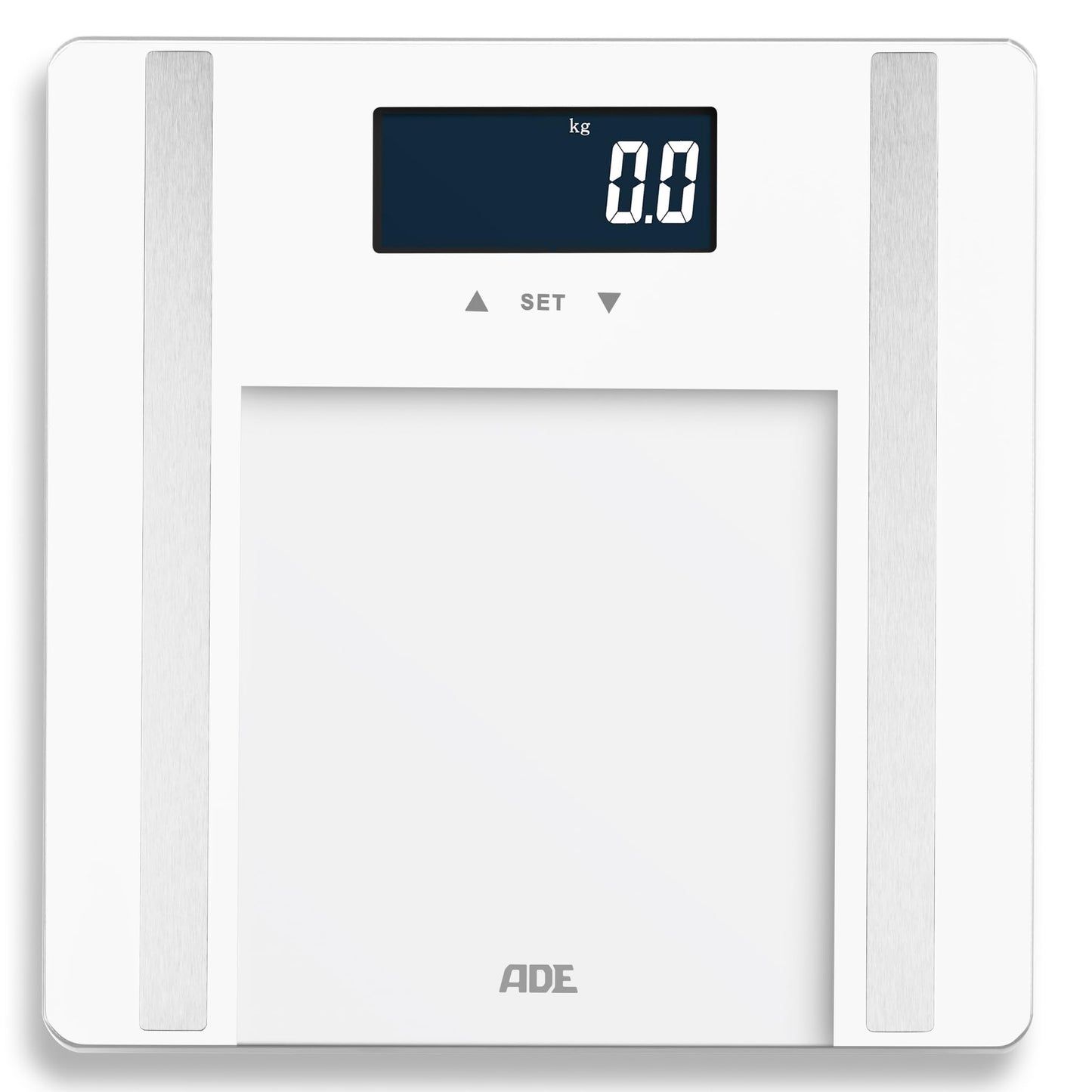 ADE Digital Body Fat Scale Ines up to 200 kg | Top pick 2024 | Personal scale with body fat analysis, BMI, muscle mass, body water, weight, BMR | Scale with user recognition | white.