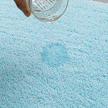 MIULEE Rug Bath Mat Bathroom Rug Non-Slip Washable Bath Mat Bedside Rug Absorbent Shower Mat Floor Mat for Living Room Bedroom Bathroom 70x120 cm Sky Blue