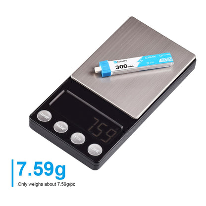 BETAFPV 8pcs BT2.0 300mAh 1S Lipo Battery 3.8V 30C/60C FPV Lipo with 1.0mm Banana Connector for FPV Whoop Drone Like Cetus FPV Kit Meteor65 Beta65S Lite Micro Whoop Drone