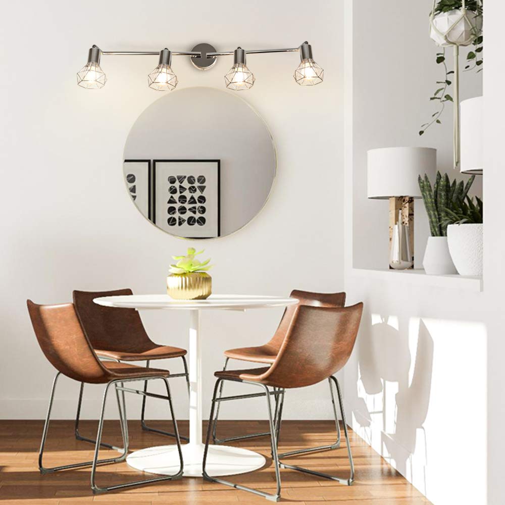 PADMA LED ceiling lamp kitchen swiveling ceiling spotlight 4-flame retro/vintage 4 x 4W (bulbs included) ceiling light living room warm white 3000K 1280 lumens E14 for bedroom office hallway dining room