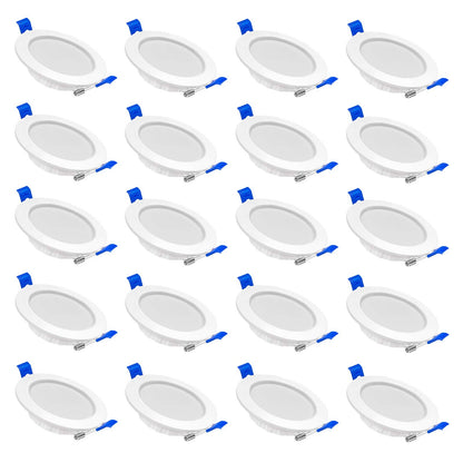 NAIZY LED recessed spotlights 230V Ultra Thin recessed light 20er set 5W bathroom light inset spotlight aluminum mini ceiling light for living room, bedroom, and kitchen - 20x5W, Cool White