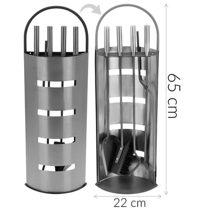 Household International Stainless Steel Fireplace Tool Set 5 pieces