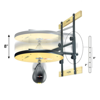 MaxxMMA Speed Bag Platform Kit for intense boxing training, wall mountable, adjustable height, sturdy 24" wooden platform, perfect for home gym, includes speedball.
