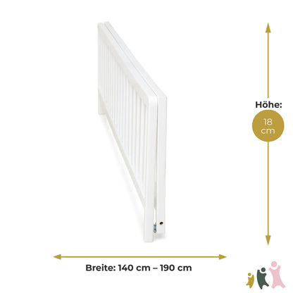 Geuther wooden bed guard | Bed rail for children | Bed guard as fall protection for bed | Baby bed guard for parents' bed, children's bed guard & baby bed in 140 cm length, white.
