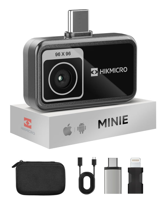 HIKMICRO Minie Thermal Camera - iOS/Android, 192×192 SuperIR Image Enhancement, 25Hz, for Smartphone/Tablet, USB-C/Lightning (supports iPhone 15/16)