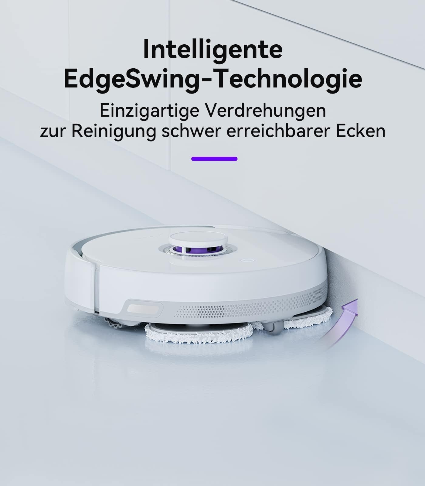 NARWAL Freo robotic vacuum cleaner with mopping function and automatic docking station (Freo mode and DirtSense dirt detection, rotating mops, Edge-Swing edge cleaning, hot air drying)