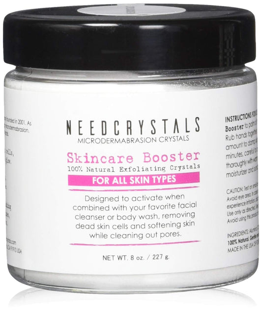 NeedCrystals Microdermabrasion Crystals, facial scrub. Natural face scrub for dull or dry skin improves scars, blackheads, pore size, wrinkles, spots, and skin texture. 227g