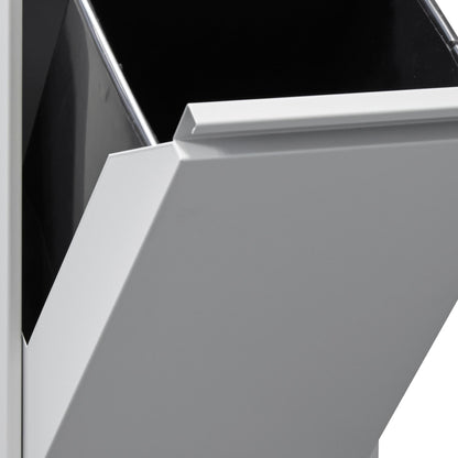 ARREGUI Basic CR602-B Steel Recycling Bin | 4 compartments for kitchen waste | 4x17L (68L) | Removable inner bins with handles | Recycling cabinet | Light grey