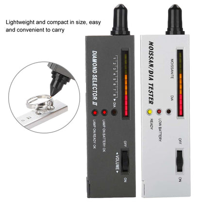 Jewelry tester, gem tester, professional diamond gem selector Portable LED audio diamond tester with Diamond Selector II, Moissanite tester, 2 manuals, 2 trays