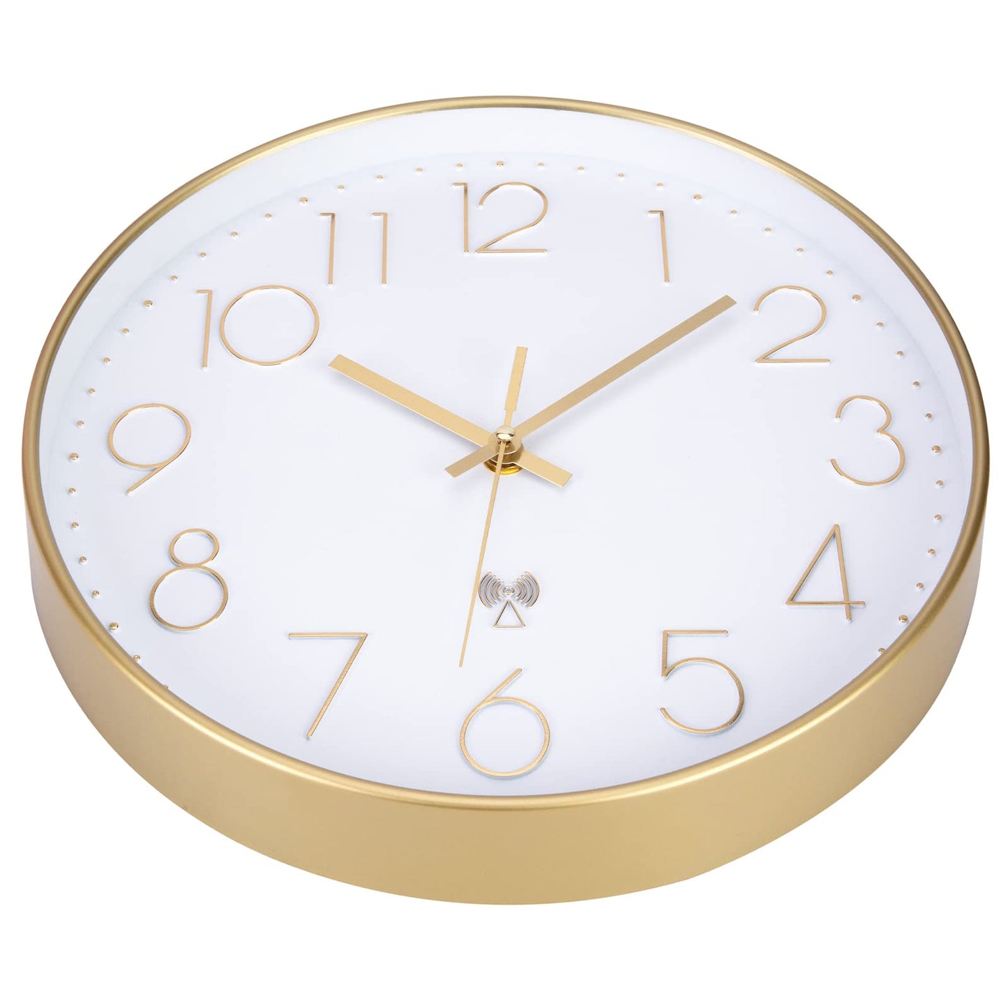 ACCshine silent non-ticking wall clock, 30cm quartz battery operated large wall clock, easy to read for room home kitchen bedroom office school (white)