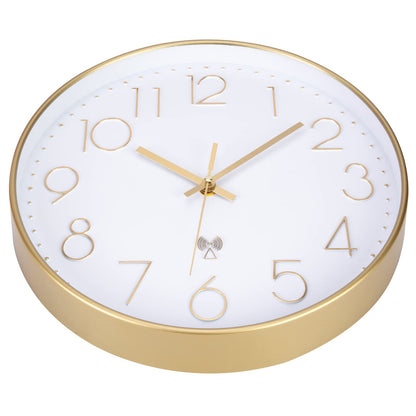 ACCshine silent non-ticking wall clock, 30cm quartz battery operated large wall clock, easy to read for room home kitchen bedroom office school (white)