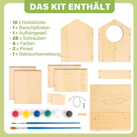 LotFancy Birdhouse Building Kit for Kids, 2 x Birdhouses to paint, Wood Craft Set, DIY Crafting Kit Birdhouse Making Easter Gifts for Girls Boys Toddlers